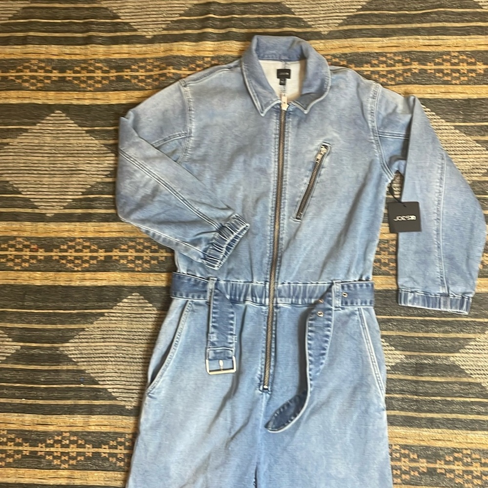 Joe’s jeans jumpsuit / flight suit with zippers super soft denim